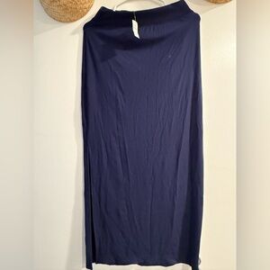 American Eagle Aerie Petite Deep Blue Maxi Split Skirt